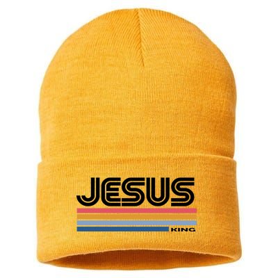 Retro Jesus King Sustainable Knit Beanie