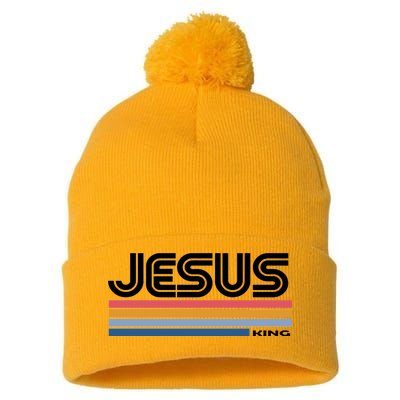 Retro Jesus King Pom Pom 12in Knit Beanie