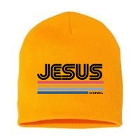 Retro Jesus King Short Acrylic Beanie