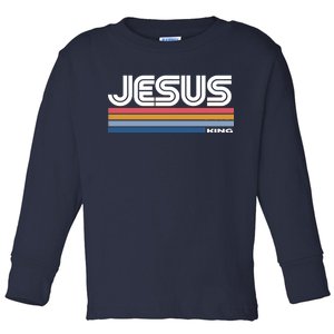 Retro Jesus King Toddler Long Sleeve Shirt