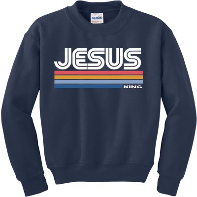 Retro Jesus King Kids Sweatshirt