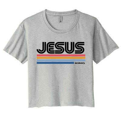 Retro Jesus King Women's Crop Top Tee