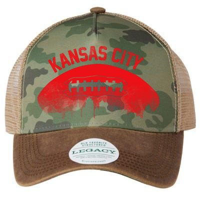 Retro Kansas City Football Skyline Legacy Tie Dye Trucker Hat