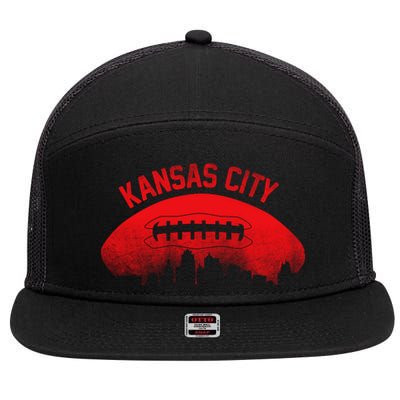 Retro Kansas City Football Skyline 7 Panel Mesh Trucker Snapback Hat