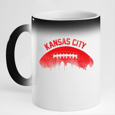 Retro Kansas City Football Skyline 11oz Black Color Changing Mug