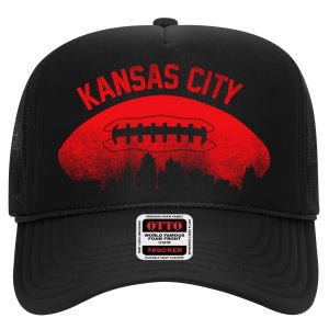 Retro Kansas City Football Skyline High Crown Mesh Back Trucker Hat