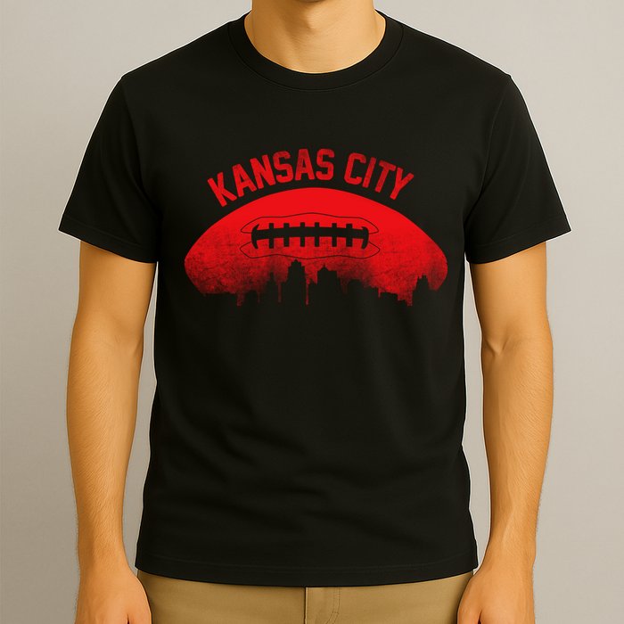 Retro Kansas City Football Skyline T-Shirt