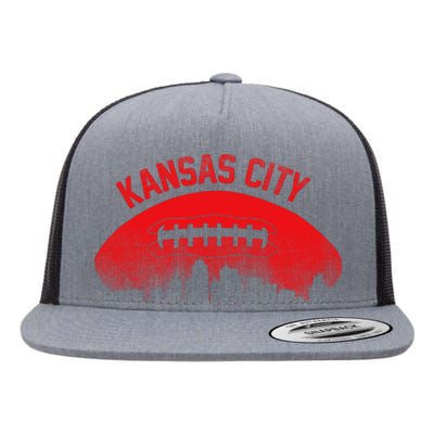 Retro Kansas City Football Skyline Flat Bill Trucker Hat