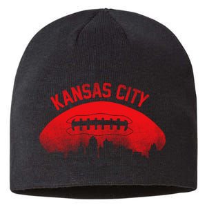 Retro Kansas City Football Skyline Sustainable Beanie