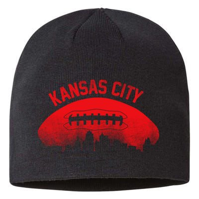 Retro Kansas City Football Skyline Sustainable Beanie