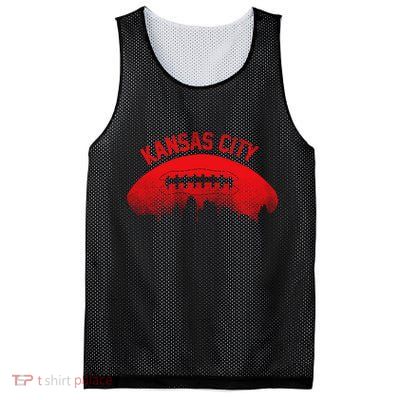 Retro Kansas City Football Skyline Mesh Reversible Basketball Jersey Tank
