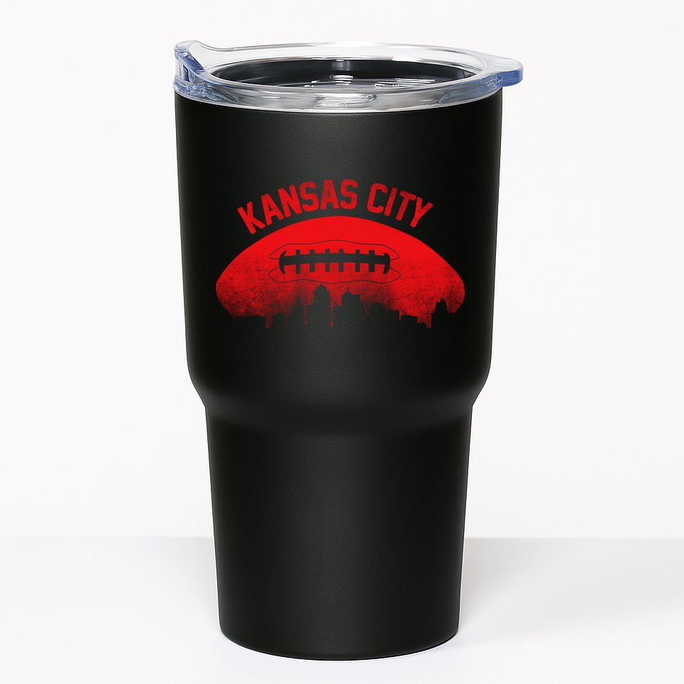 Retro Kansas City Football Skyline Tumbler