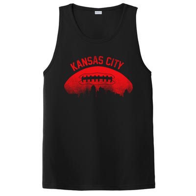 Retro Kansas City Football Skyline PosiCharge Competitor Tank