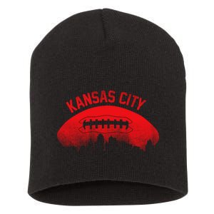 Retro Kansas City Football Skyline Short Acrylic Beanie