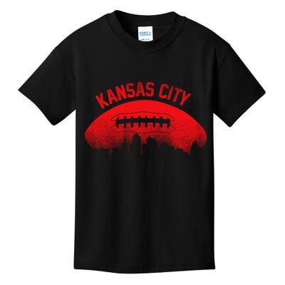 Retro Kansas City Football Skyline Kids T-Shirt
