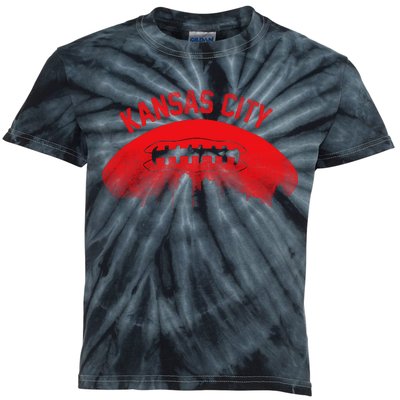 Retro Kansas City Football Skyline Kids Tie-Dye T-Shirt