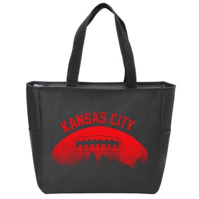 Retro Kansas City Football Skyline Zip Tote Bag