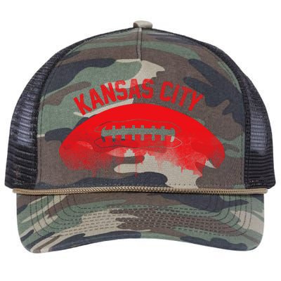 Retro Kansas City Football Skyline Retro Rope Trucker Hat Cap