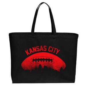 Retro Kansas City Football Skyline Cotton Canvas Jumbo Tote