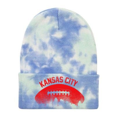 Retro Kansas City Football Skyline Tie Dye 12in Knit Beanie