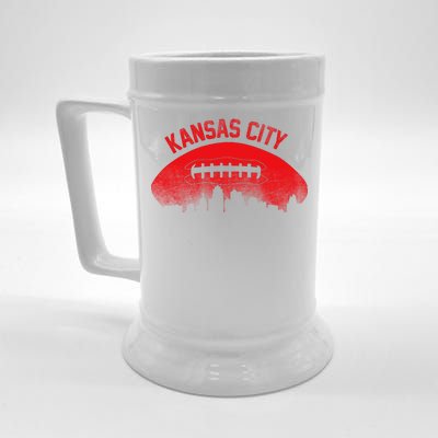 Retro Kansas City Football Skyline Beer Stein