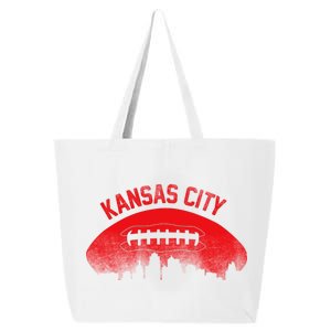 Retro Kansas City Football Skyline 25L Jumbo Tote