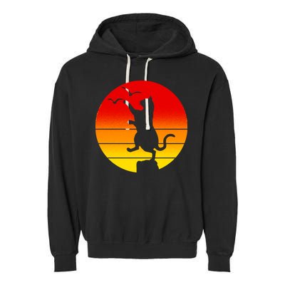 Retro Karate Cat 80's Movies Garment-Dyed Fleece Hoodie