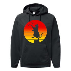 Retro Karate Cat 80's Movies Performance Fleece Hoodie