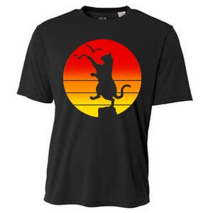 Retro Karate Cat 80's Movies Cooling Performance Crew T-Shirt