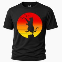 Retro Karate Cat 80's Movies Cooling Performance Crew T-Shirt