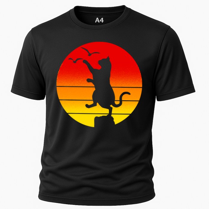 Retro Karate Cat 80's Movies Cooling Performance Crew T-Shirt