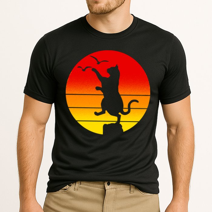 Retro Karate Cat 80's Movies Cooling Performance Crew T-Shirt