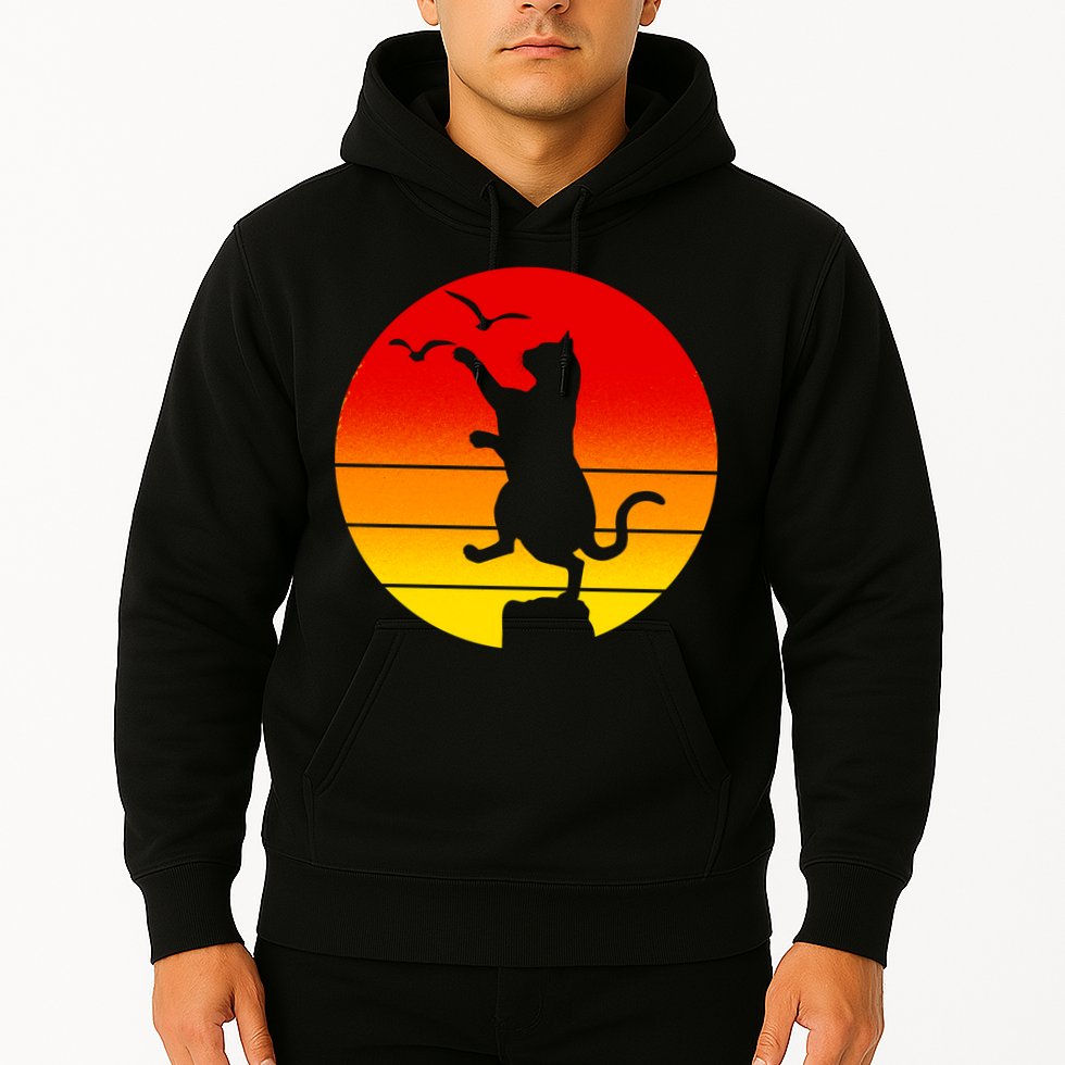 Retro Karate Cat 80's Movies Hoodie