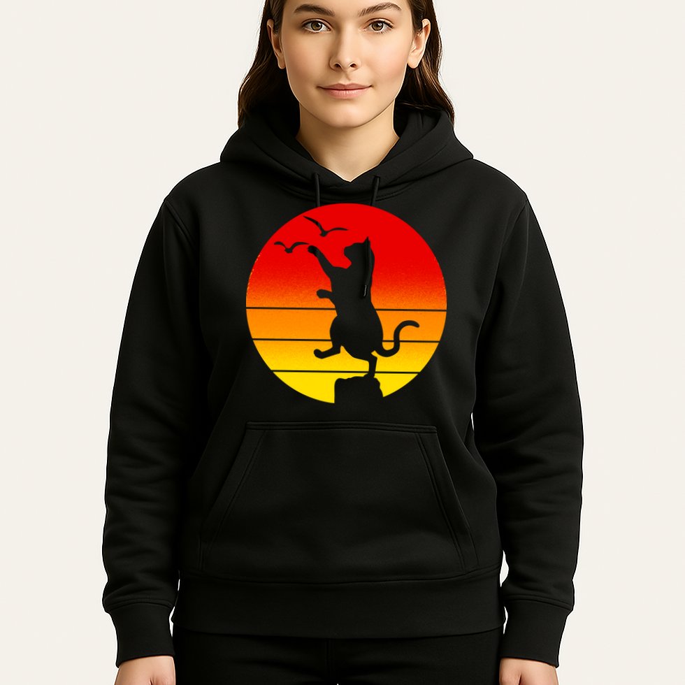 Retro Karate Cat 80's Movies Hoodie