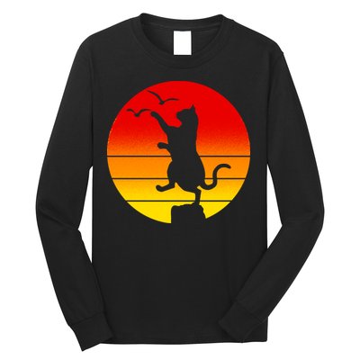 Retro Karate Cat 80's Movies Long Sleeve Shirt