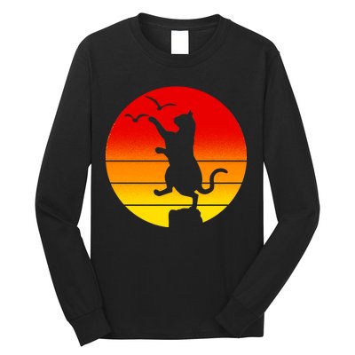 Retro Karate Cat 80's Movies Long Sleeve Shirt