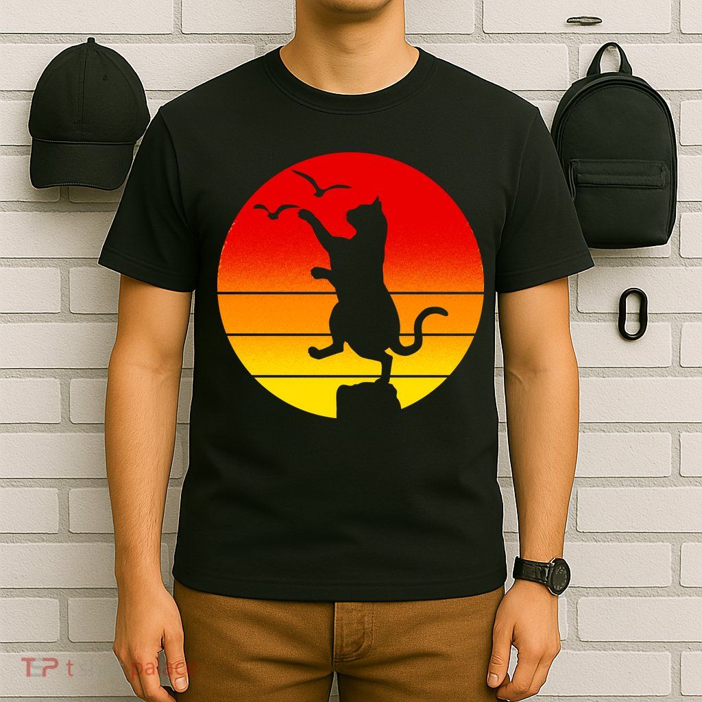 Retro Karate Cat 80's Movies T-Shirt