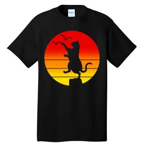 Retro Karate Cat 80's Movies Tall T-Shirt