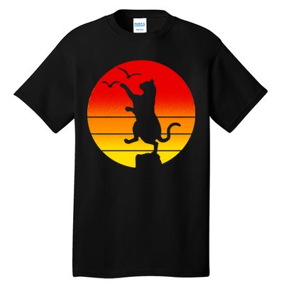 Retro Karate Cat 80's Movies Tall T-Shirt