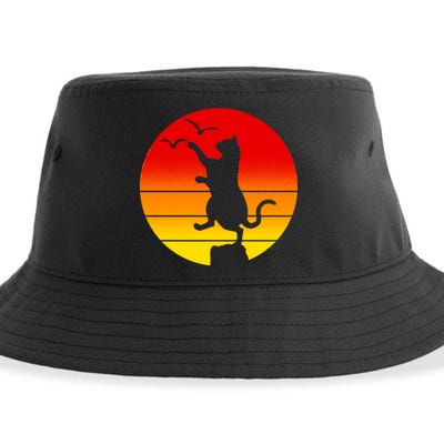 Retro Karate Cat 80's Movies Sustainable Bucket Hat