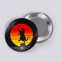 Retro Karate Cat 80's Movies Button