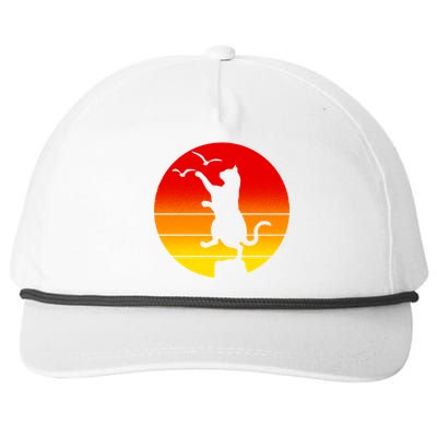 Retro Karate Cat 80's Movies Snapback Five-Panel Rope Hat