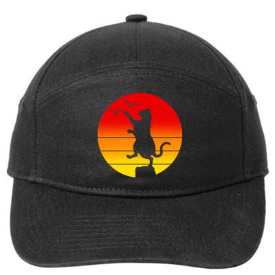 Retro Karate Cat 80's Movies 7-Panel Snapback Hat