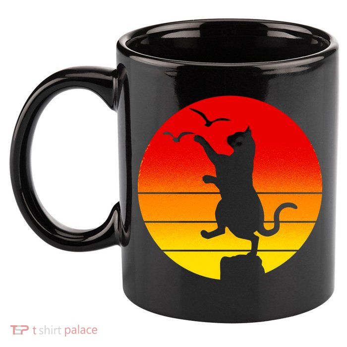 Retro Karate Cat 80's Movies 11oz C Handle Ceramic Mug