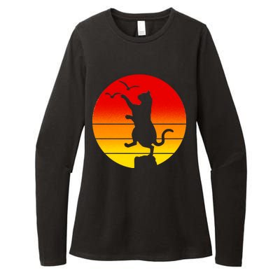 Retro Karate Cat 80's Movies Womens CVC Long Sleeve Shirt