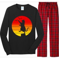 Retro Karate Cat 80's Movies Long Sleeve Pajama Set