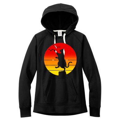 Retro Karate Cat 80's Movies Women's Fleece Hoodie