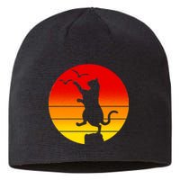 Retro Karate Cat 80's Movies Sustainable Beanie