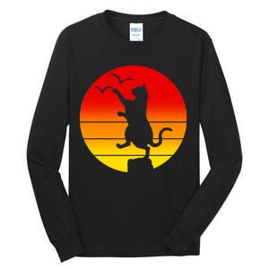 Retro Karate Cat 80's Movies Tall Long Sleeve T-Shirt