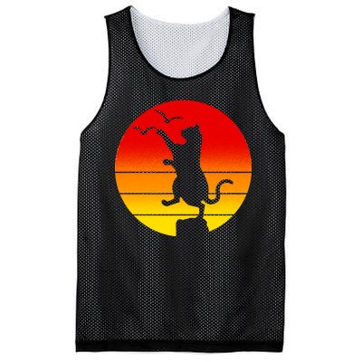 Retro Karate Cat 80's Movies Mesh Reversible Basketball Jersey Tank